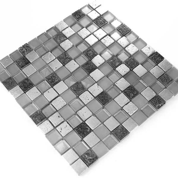 Padrão de Azulejo Mosaico Vidro Calcário Mármore Miami Branco