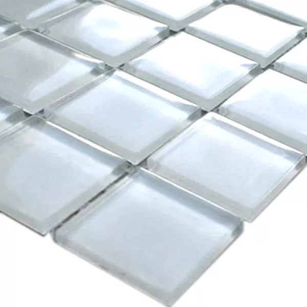 Mosaico De Vidro Azulejos Branco Uni 25x25x4mm