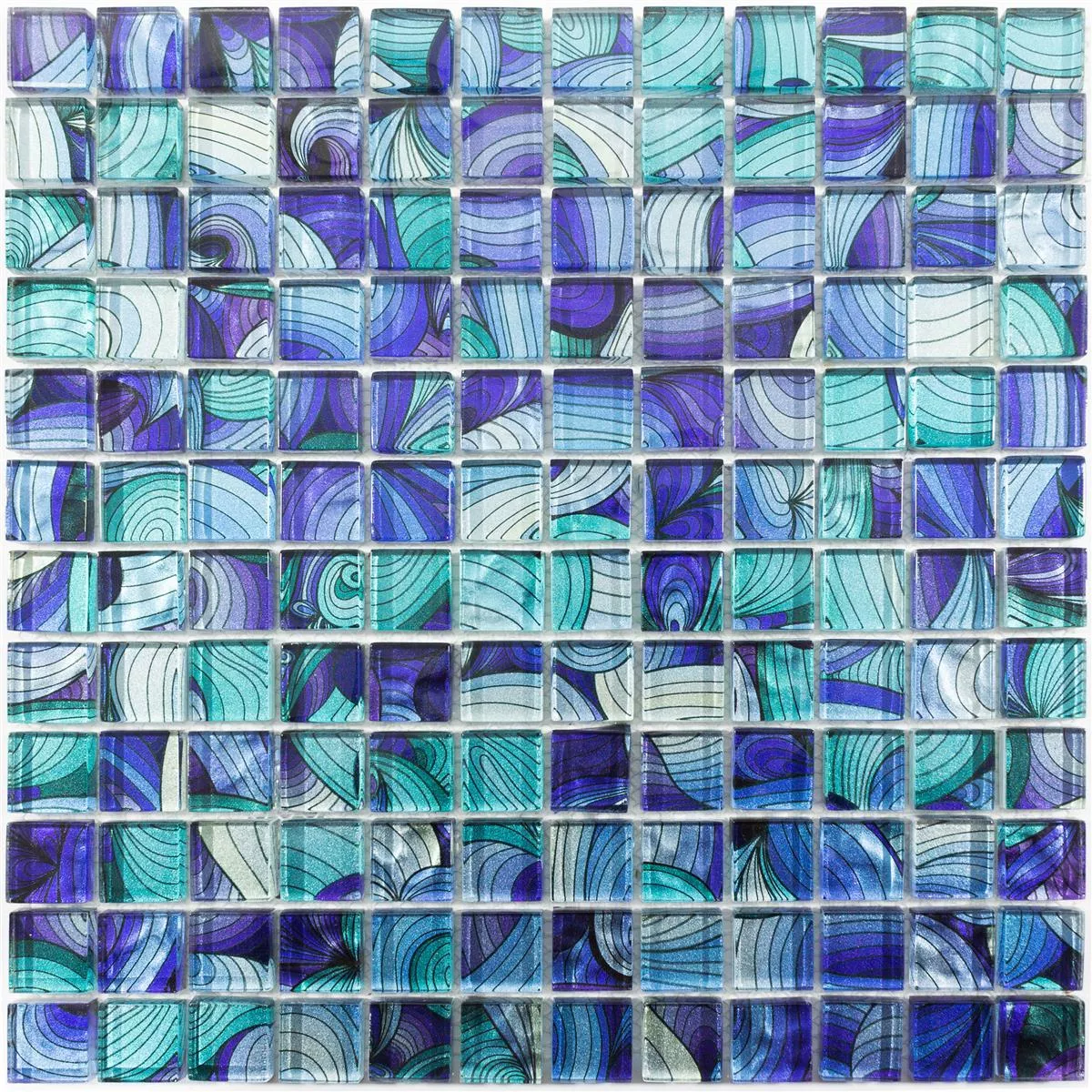 Padrão de Mosaico De Vidro Azulejos Atlantis Azul Turquesa