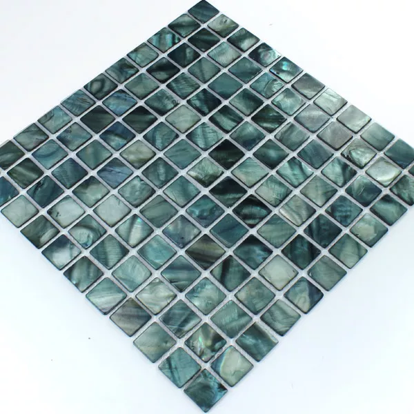 Padrão de Azulejo Mosaico Vidro Efeito Madrepérola  Verde