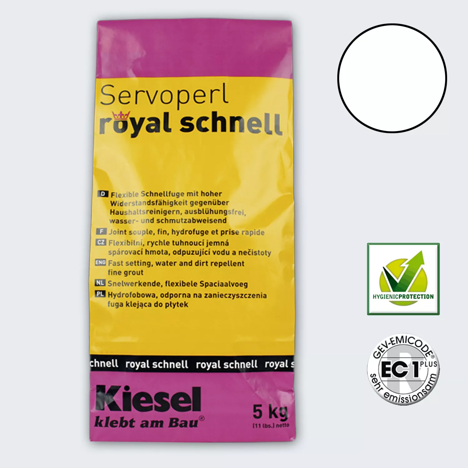Kiesel Servoperl Royal - Junta flexível e de endurecimento rápido (5KG-Branco)