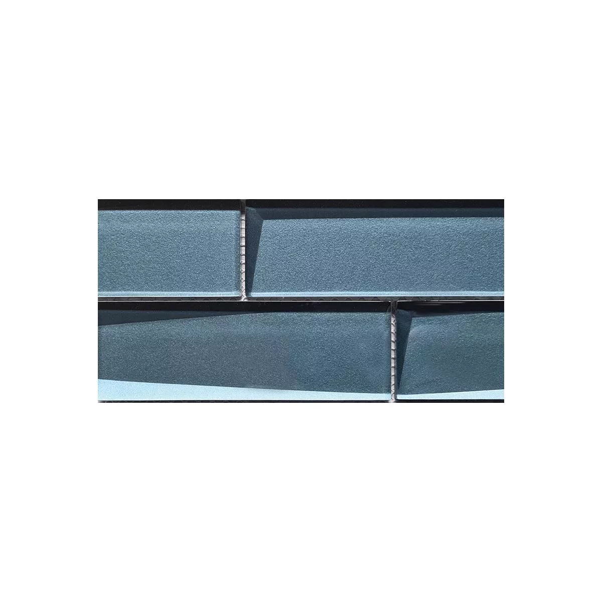Padrão de Mosaico De Vidro Azulejos Delhi 3D Óptica Cinza Azul