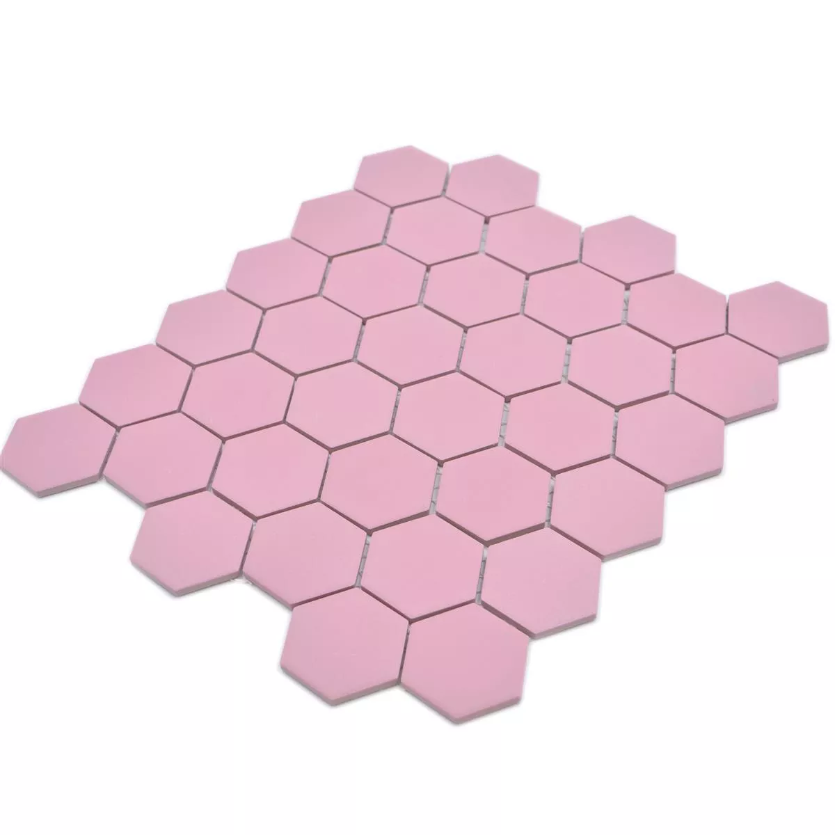 Padrão de Mosaico Cerâmico Bismarck R10B Hexágono Rosa H51