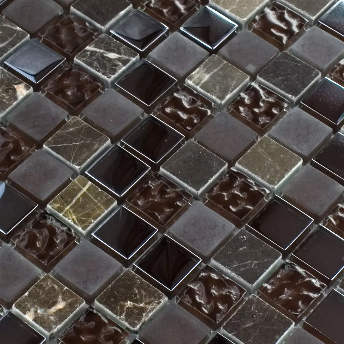 Padrão de Azulejo Mosaico Vidro Mármore Mix Sintra Marrom 