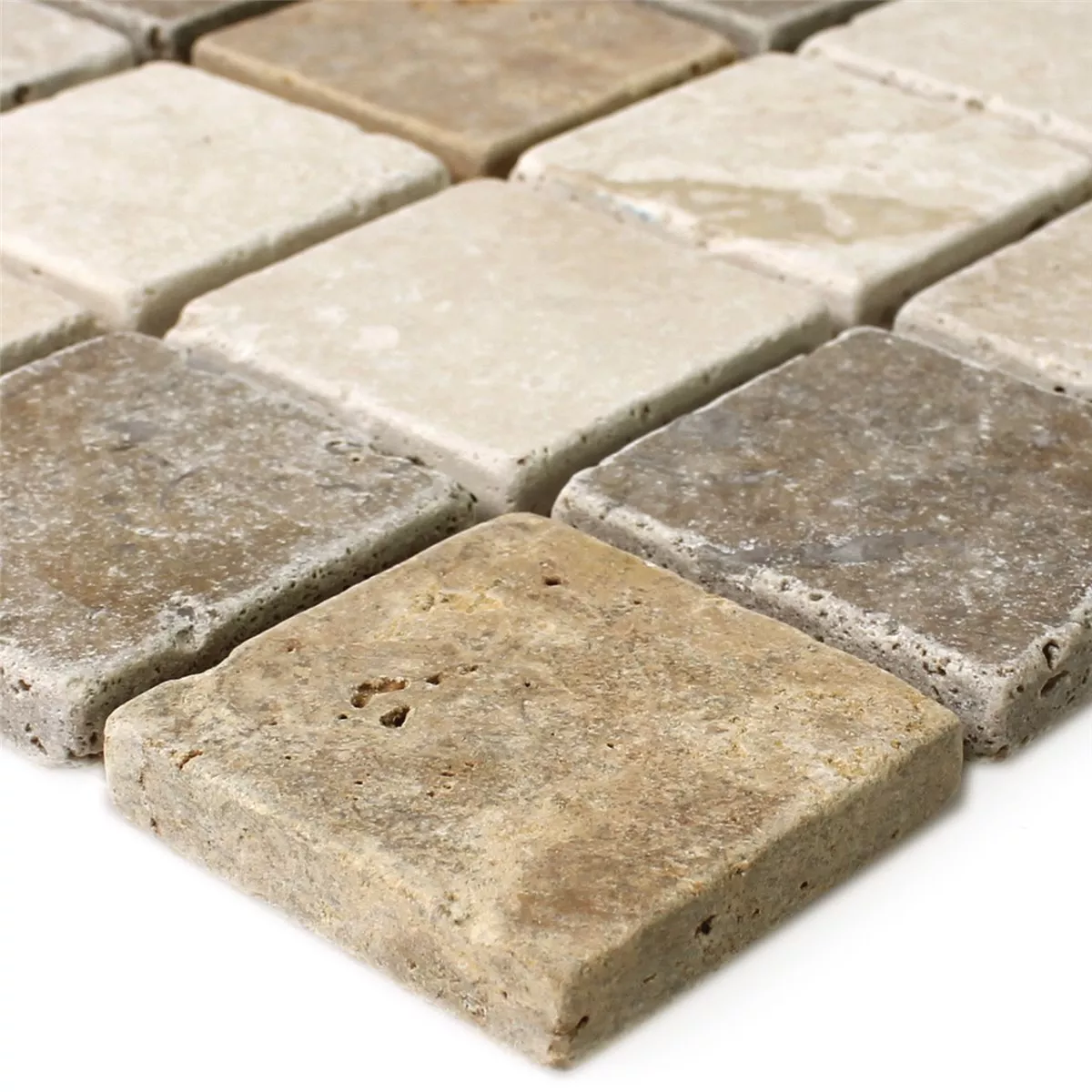 Travertino Azulejo Mosaico Dustin Marrom Bege Vermelho Travertino Azulejo Mosaico Dustin Marrom Bege Vermelho