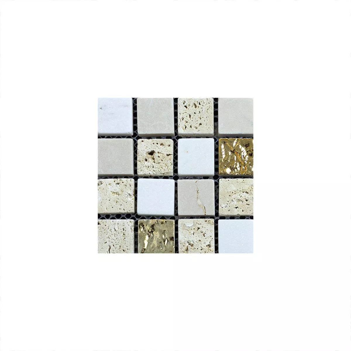 Amostra Mármore Mosaico De Pedra Natural Azulejos Limonello Ouro Creme