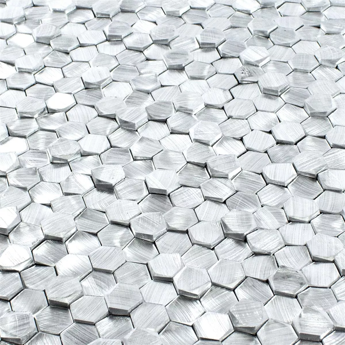 Alumínio Metal Azulejo Mosaico McAllen Prata