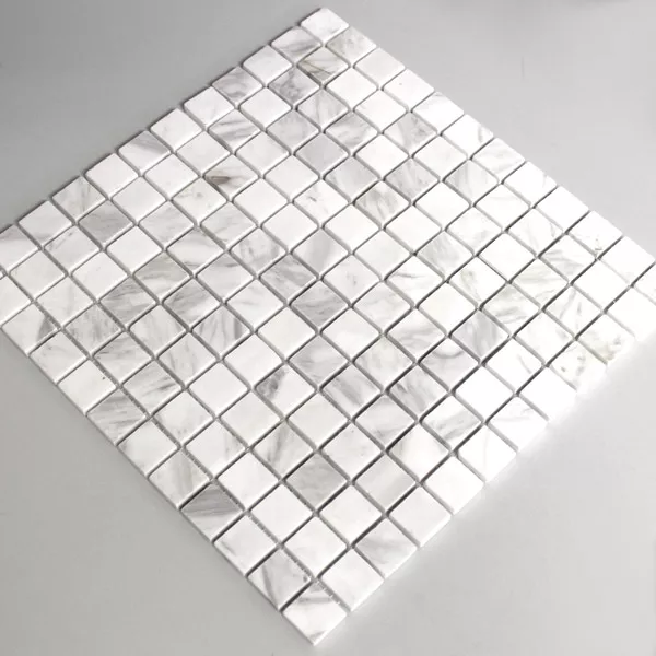 Azulejo Mosaico Mármore 23x23x8mm Branco Polido