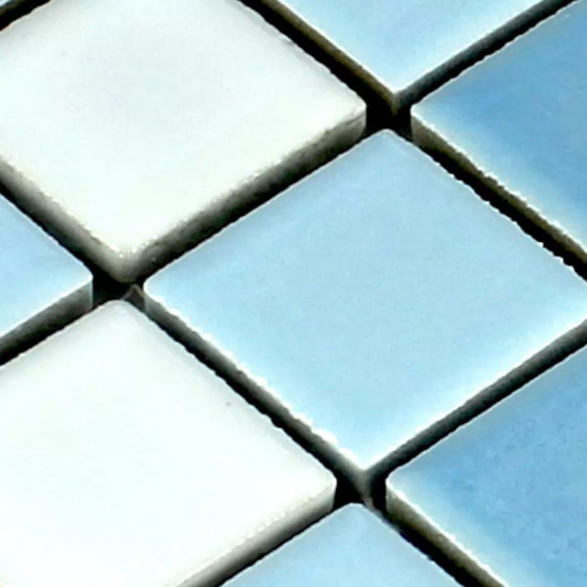 Padrão de Azulejo Mosaico Cerâmica Bodaway Azul Branco 