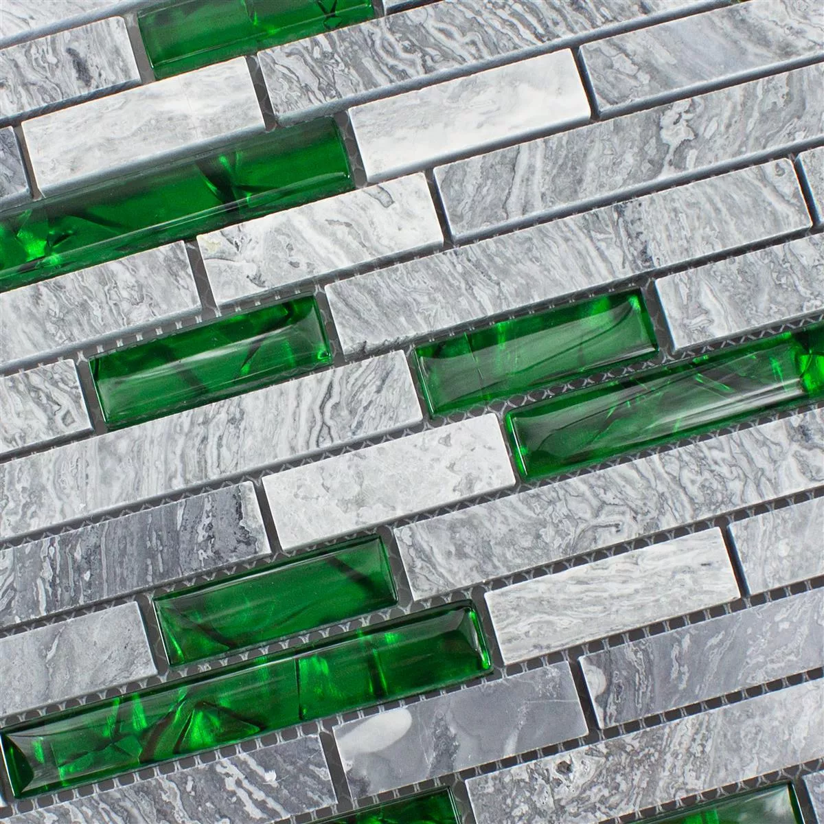 Mosaico de Pedra Natural de Vidro Azulejos Sinop Cinza Verde Brick