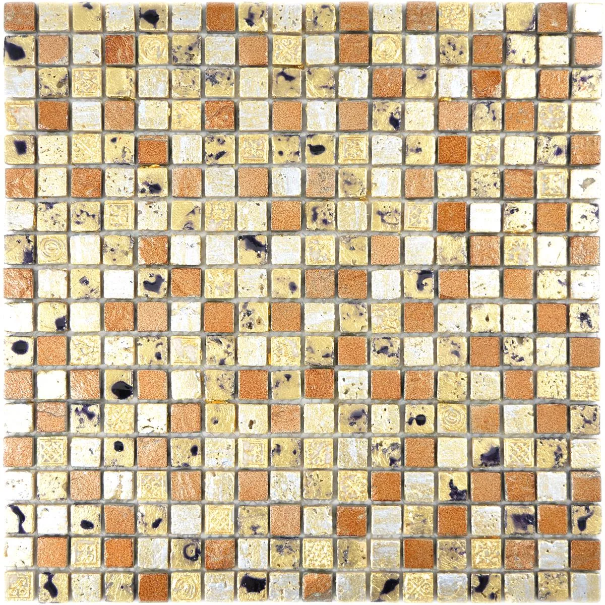 Padrão de Pedra Natural Resina Azulejo Mosaico Lucky Ouro Bronze