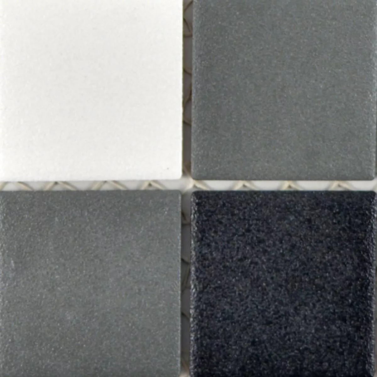 Padrão de Cerâmica Azulejo Mosaico Heinmot Preto Branco Metal R10 Q48