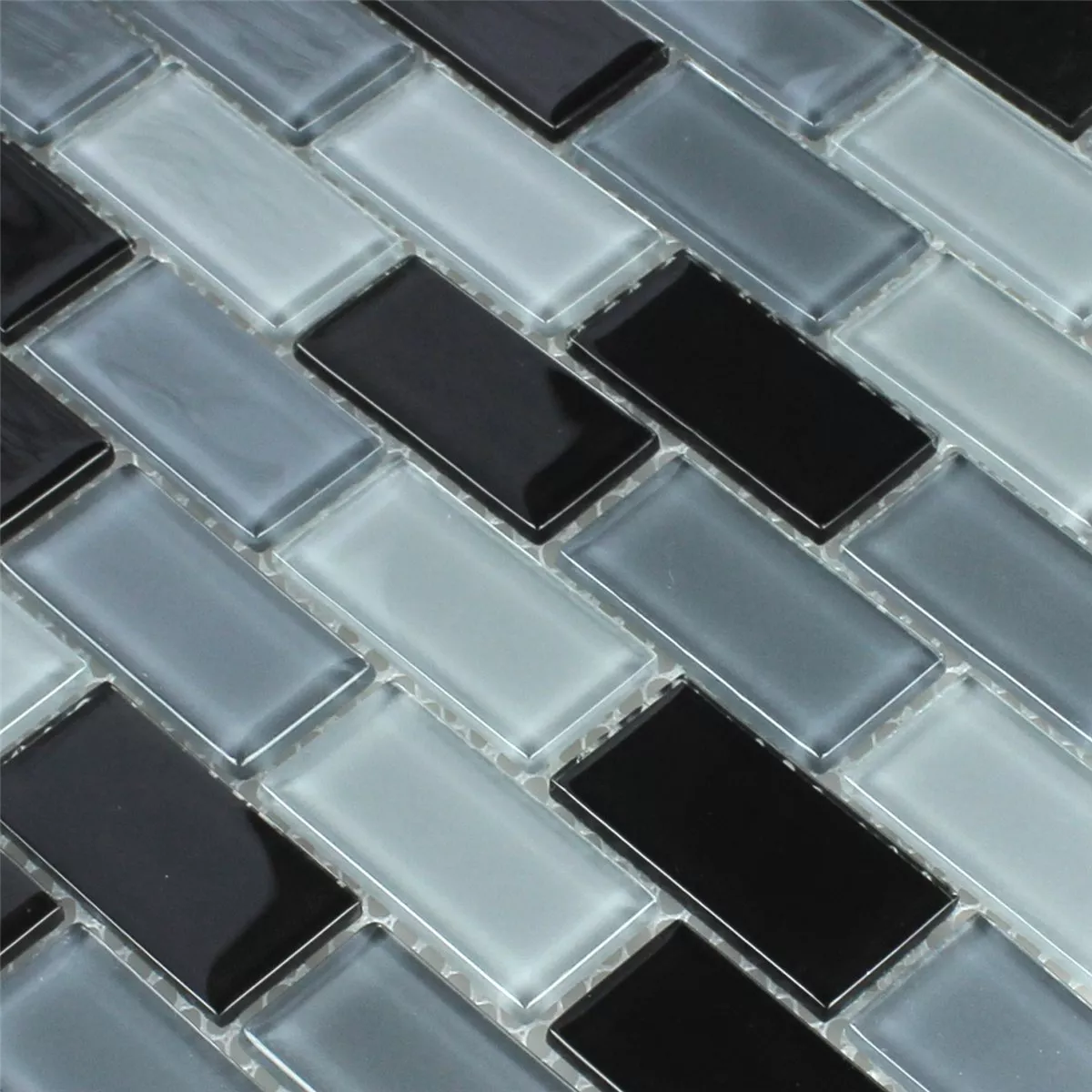 Padrão de Mosaico De Vidro Azulejos Preto Mix