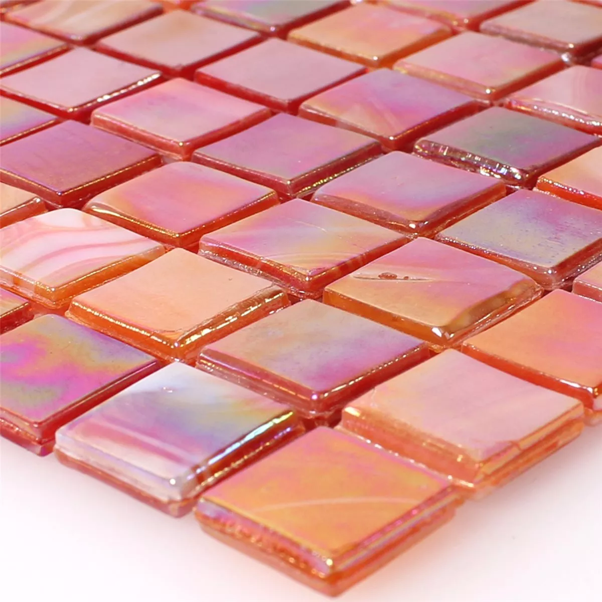 Mosaico De Vidro Azulejos Efeito Madrepérola Vermelho Mix