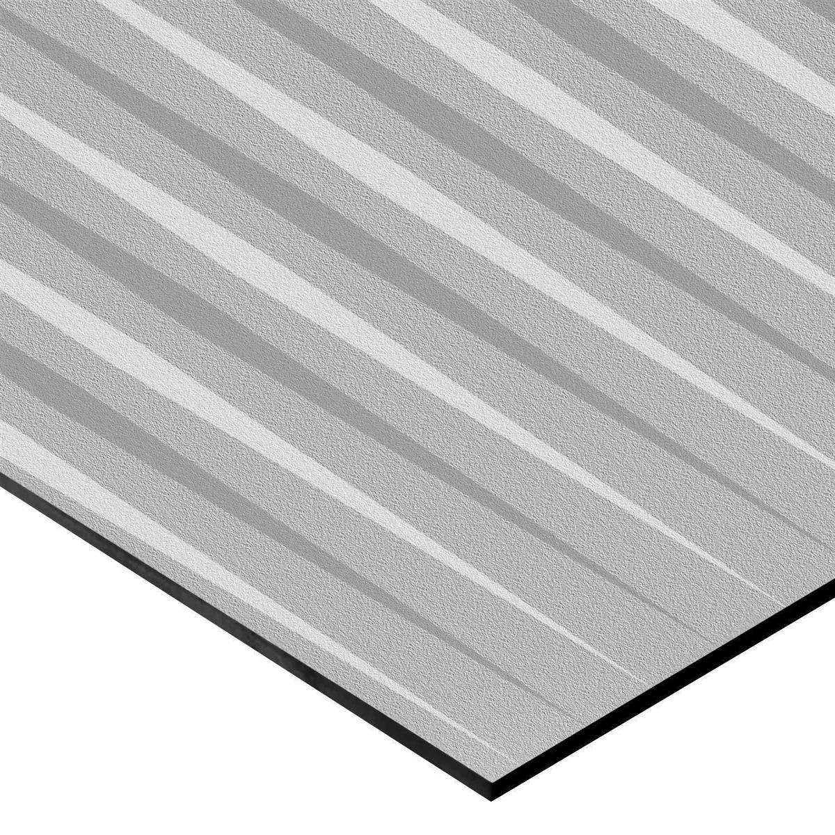 Azulejos Vulcano Stripes Decoração Retificado Cinza 60x120cm