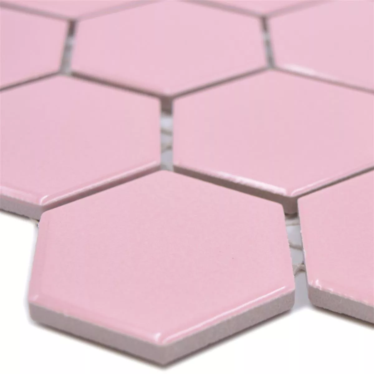 Padrão de Mosaico Cerâmico Salomon Hexágono Rosa H51