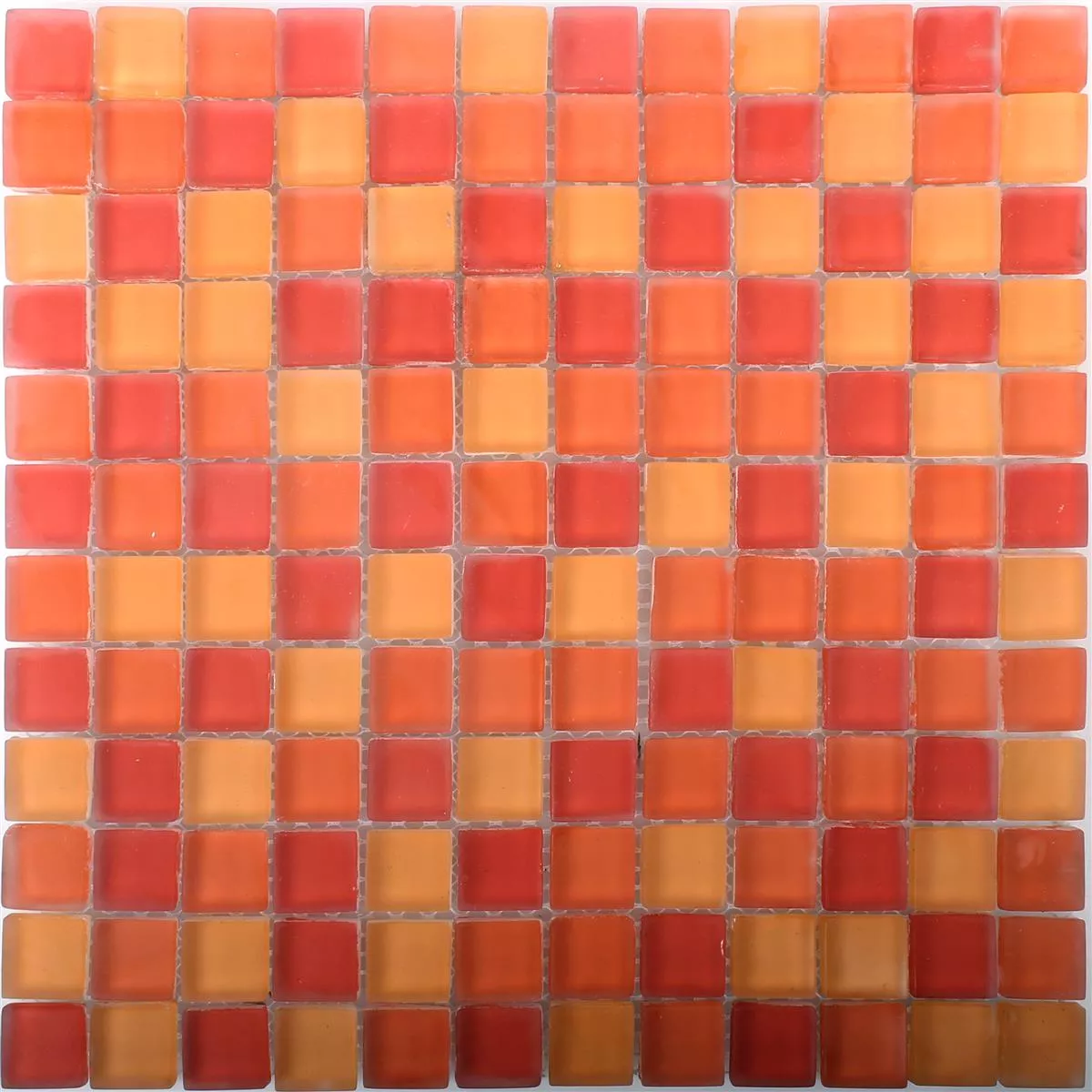 Mosaico De Vidro Azulejos Blossom Laranja Vermelha Mix Fosco