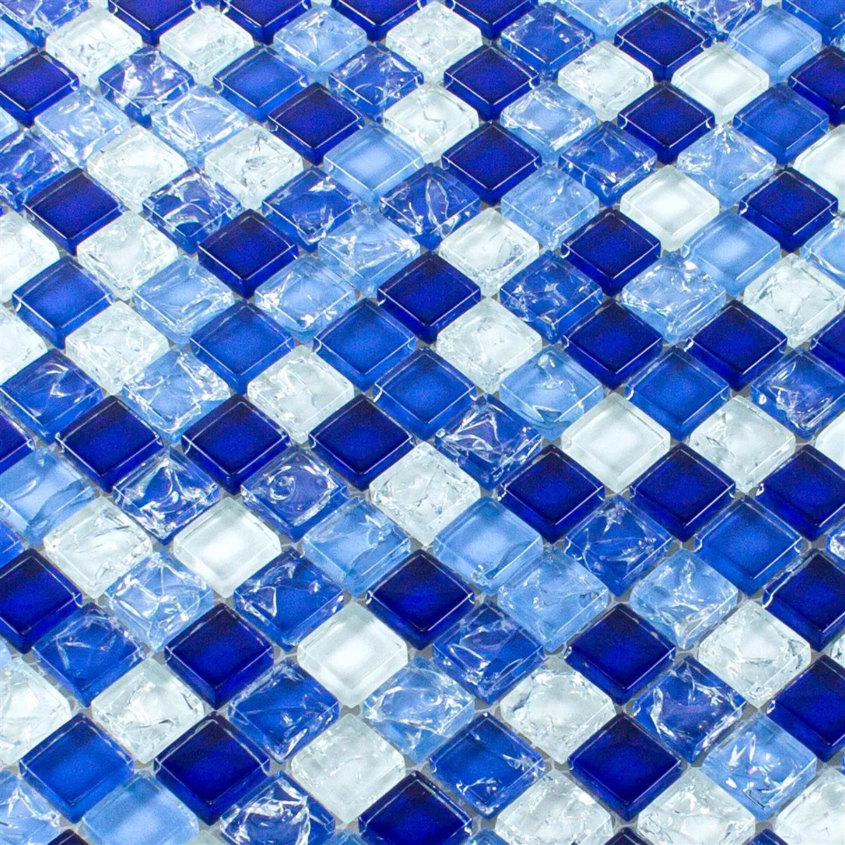 Mosaico De Vidro Azulejos Overland Azul Branco