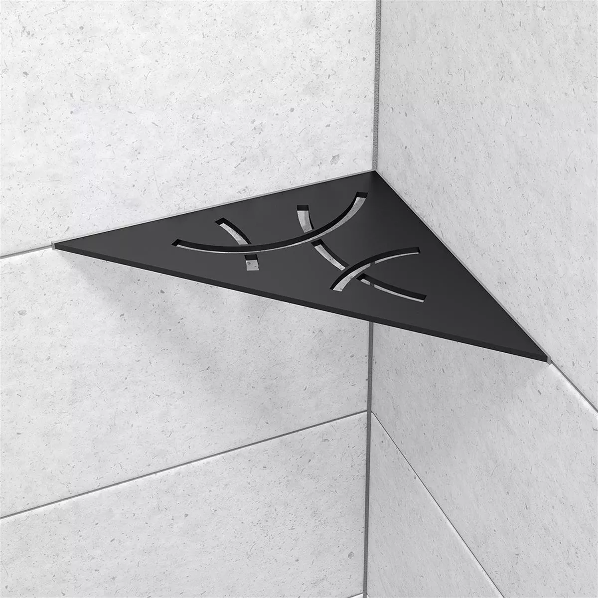 Schlüter prateleira de parede triângulo 21x21cm Curve grafite preto mate