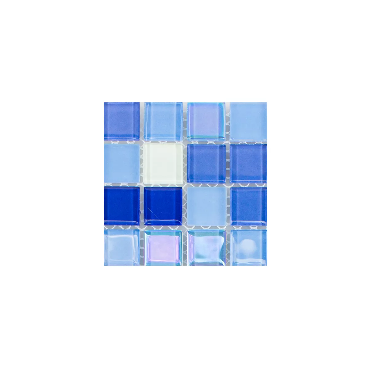 Padrão de Mosaico De Vidro Azulejos Karlsruhe Azul Branco