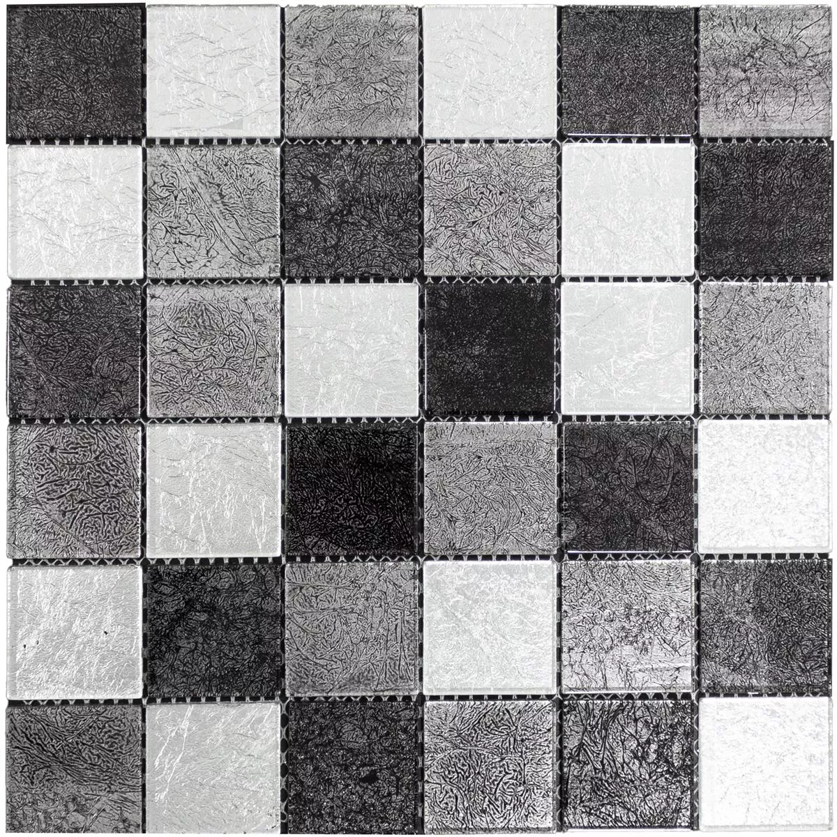 Mosaico De Vidro Azulejos Curlew Preto Prata Q48 4mm