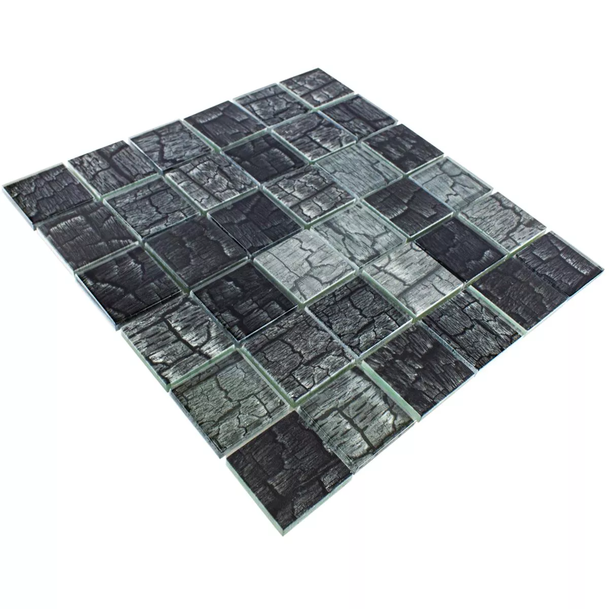 Padrão de Mosaico De Vidro Azulejos Saraland Preto