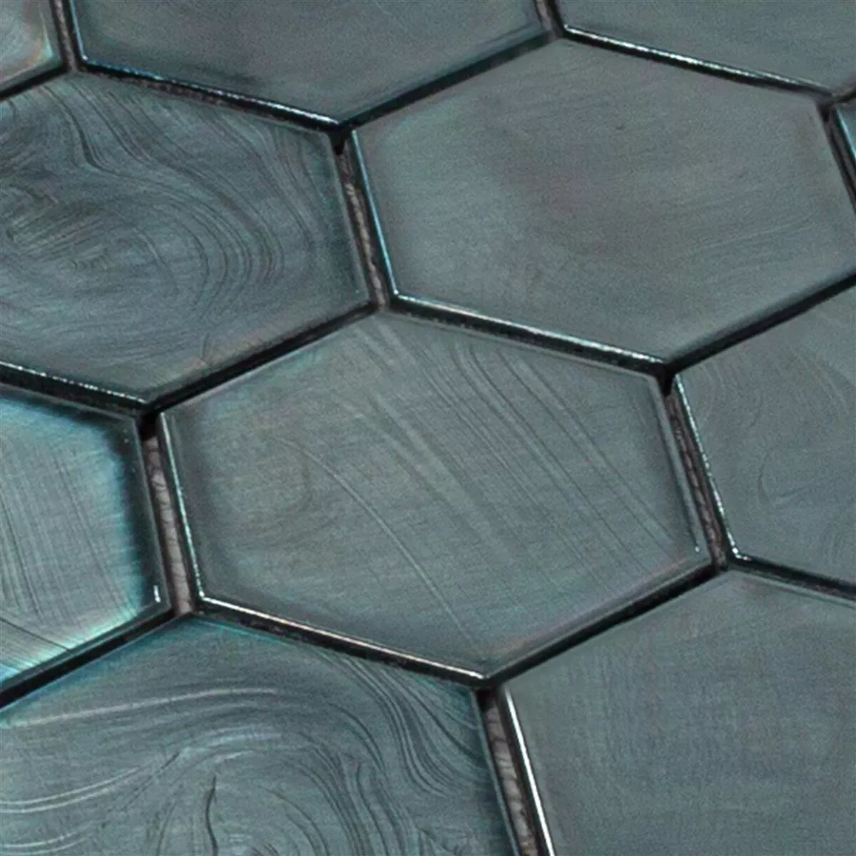 Mosaico De Vidro Azulejos Andalucia Hexágono Preto