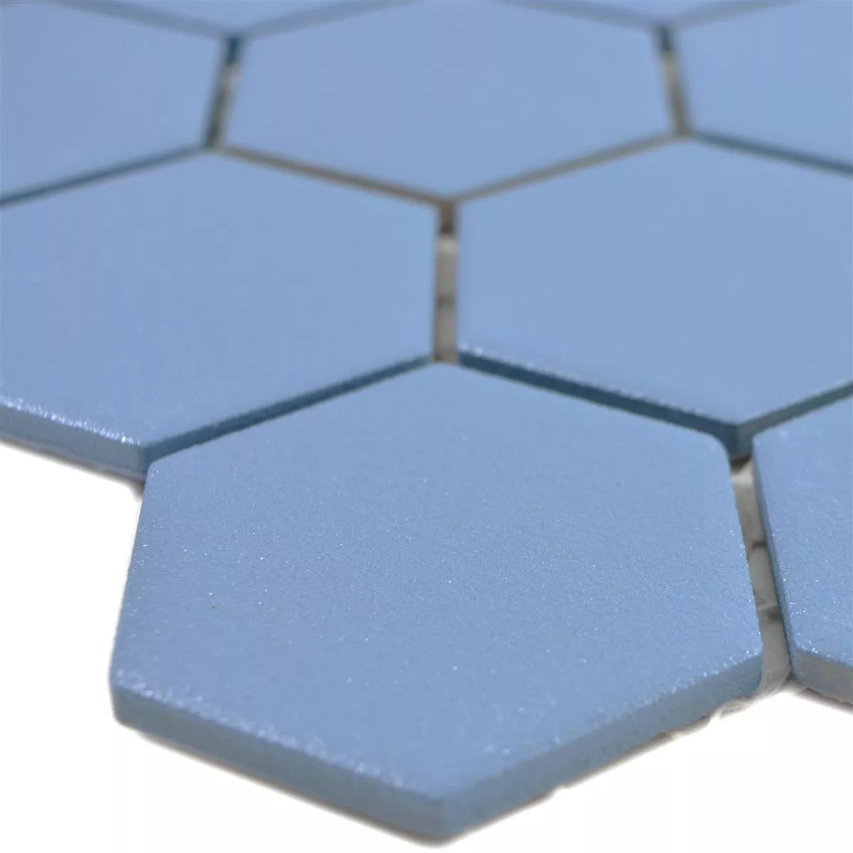 Padrão de Mosaico Cerâmico Bismarck R10B Hexágono Azul H51