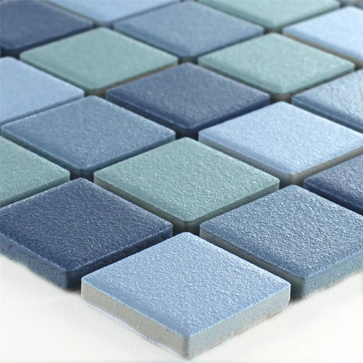 Padrão de Azulejo Mosaico Cerâmica Anti-Derrapante Azul Mix