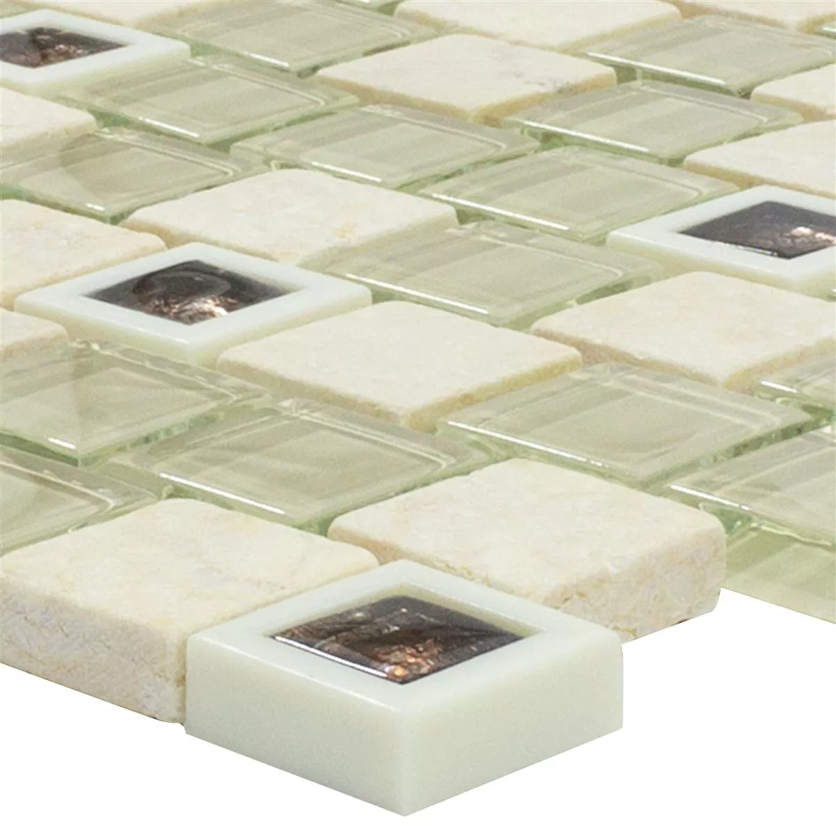 Vidro Plástico Mosaico De Pedra Natural Lunaquell Bege Vidro Plástico Mosaico De Pedra Natural Lunaquell Bege