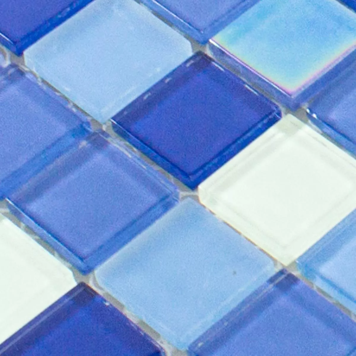 Padrão de Mosaico De Vidro Azulejos Karlsruhe Azul Branco