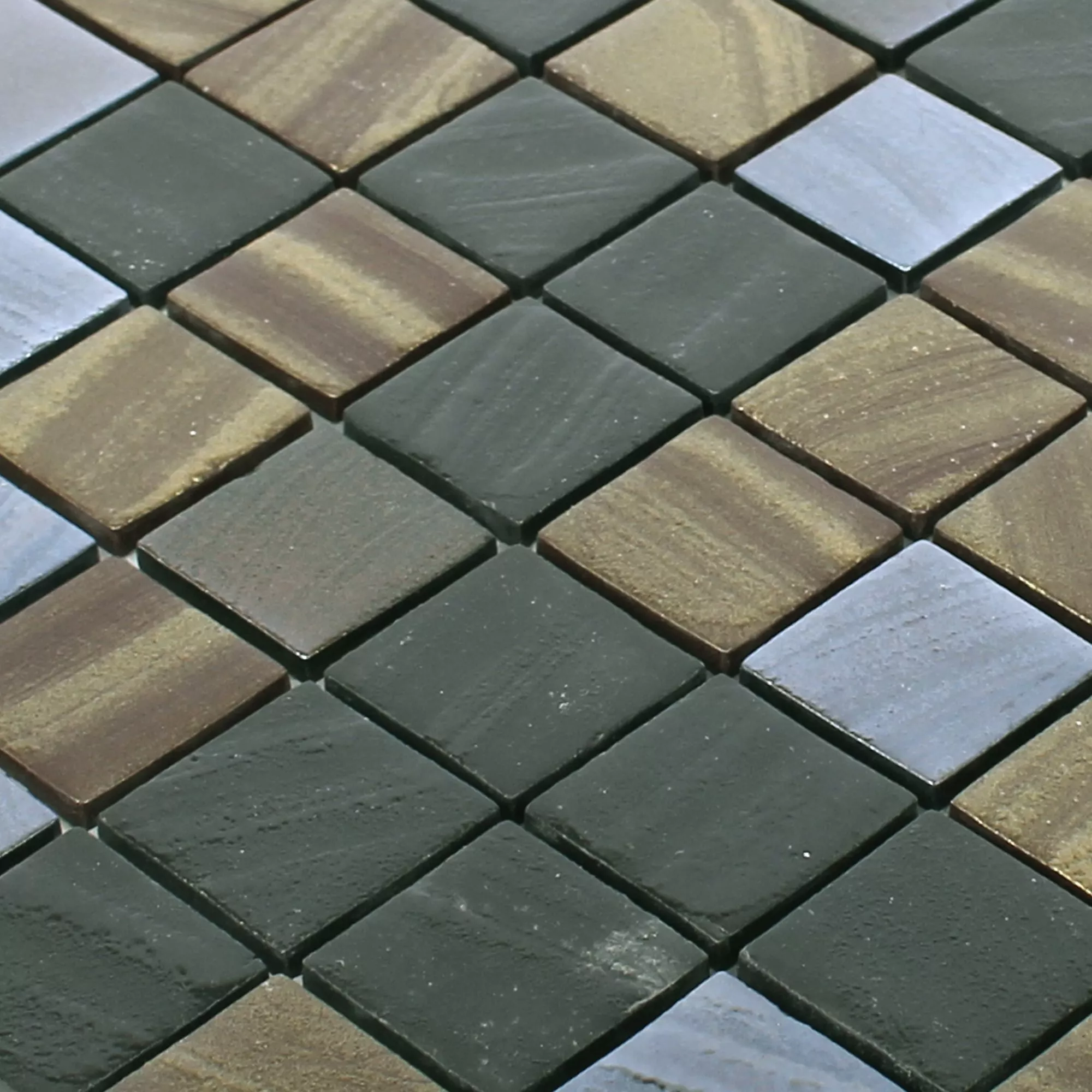 Mosaico De Vidro Azulejos Mascota Preto Ouro Bronze