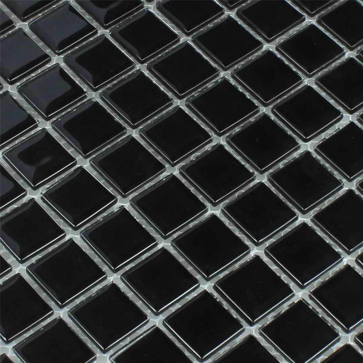 Mosaico De Vidro Azulejos Preto 25x25x4mm