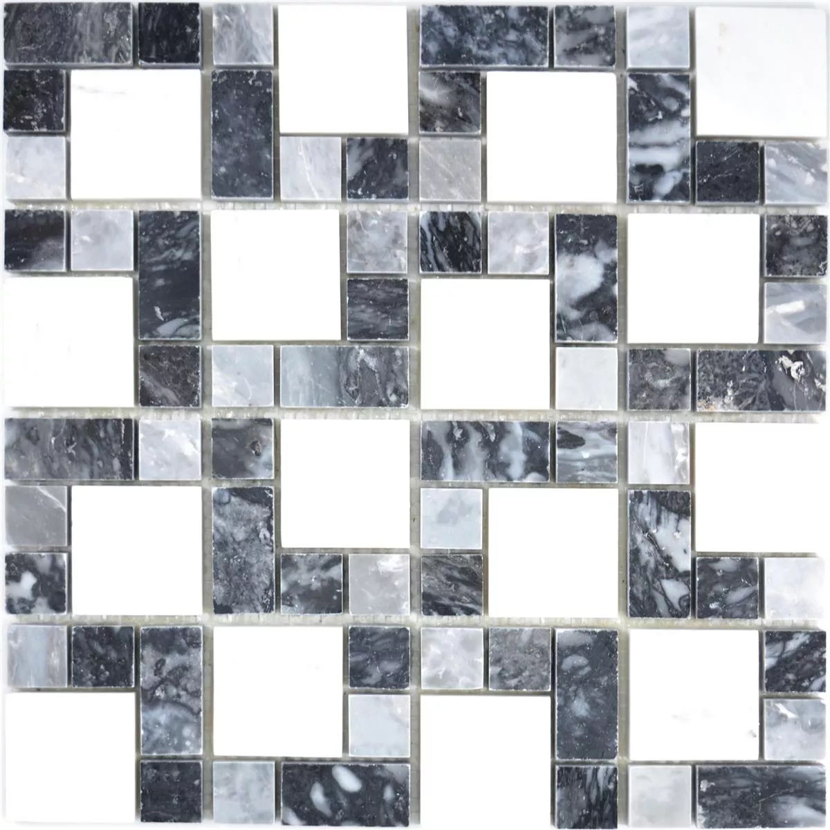 Mármore Mosaico De Pedra Natural Azulejos Cordoba Preto Cinza Branco