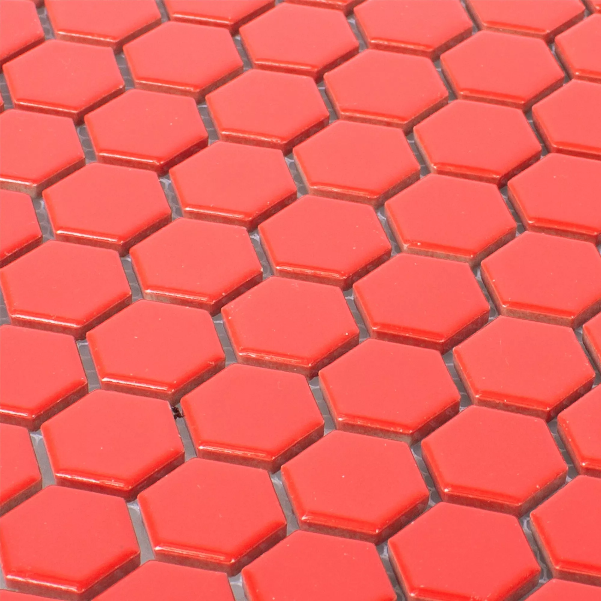 Padrão de Cerâmica Azulejo Mosaico Zenon Vermelho Fosco