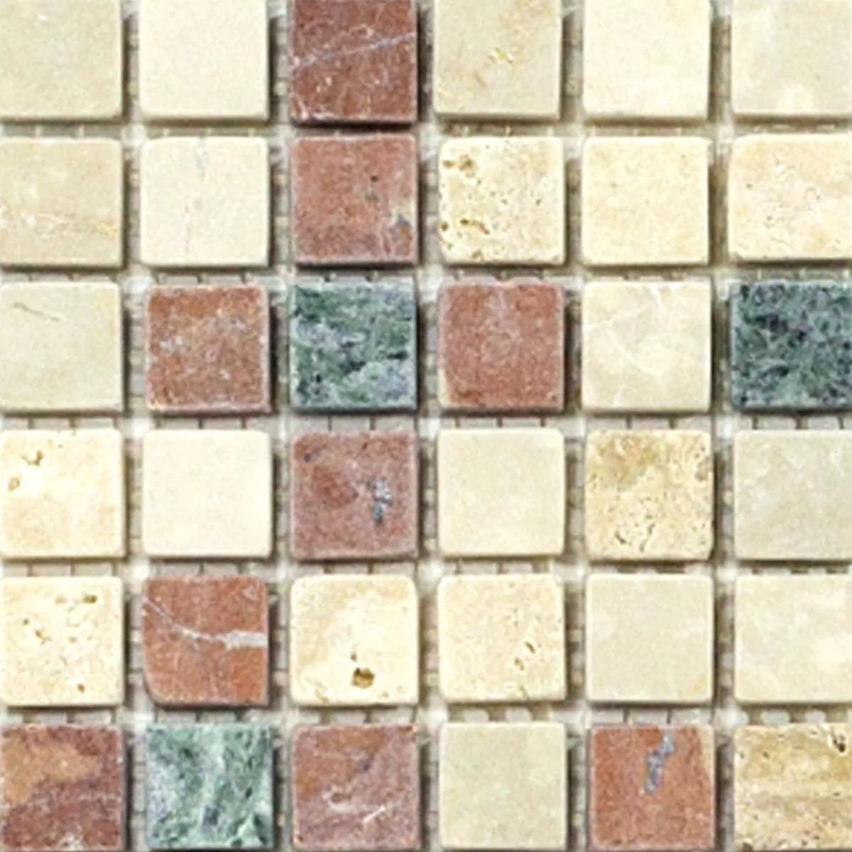 Padrão de Mármore Mosaico De Pedra Natural Azulejos Antebia Creme Bege Vermelho Verde