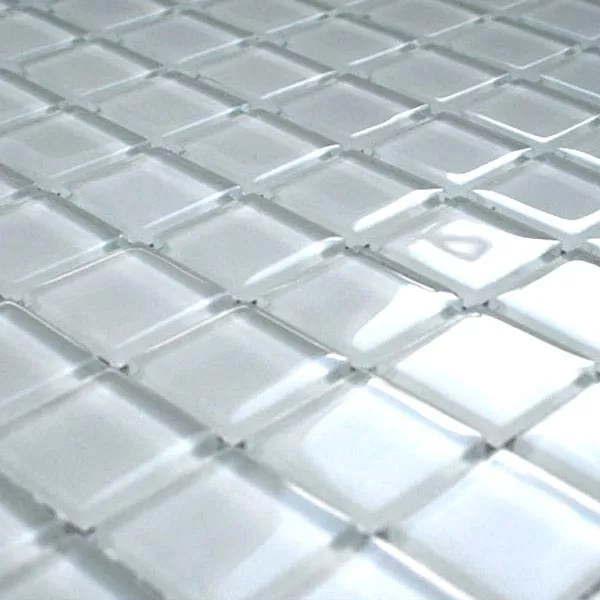 Padrão de Mosaico De Vidro Azulejos Branco Uni