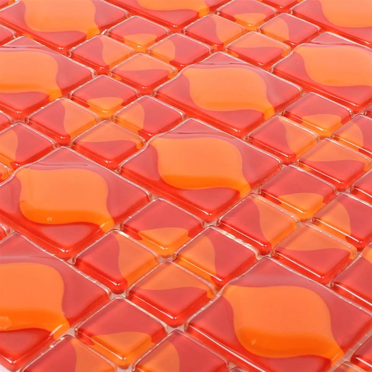 Padrão de Mosaico De Vidro Azulejos Nokta Laranja Vermelha 3D