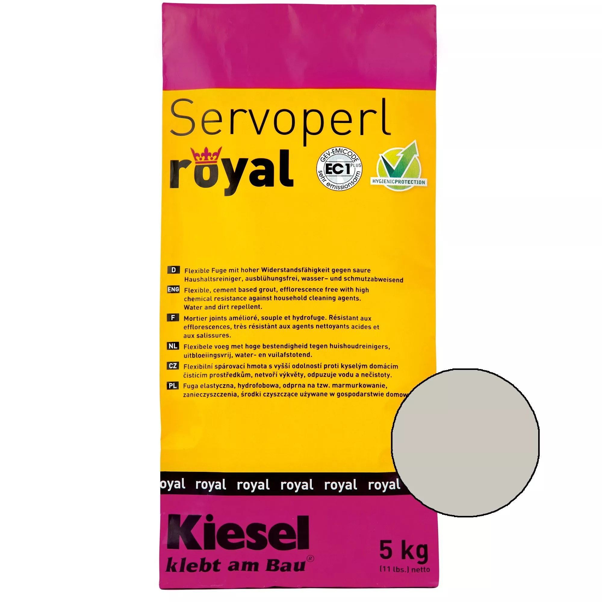 Kiesel Servoperl royal - composto de junta - 5 kg cinza prateado