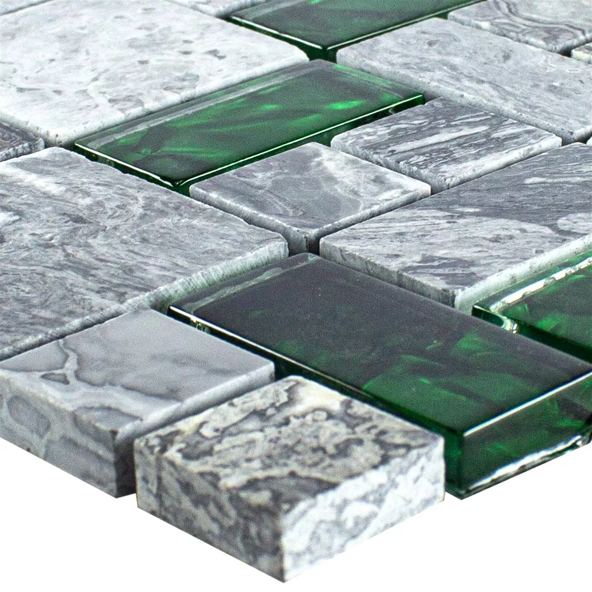Mosaico de Pedra Natural de Vidro Azulejos Sinop Cinza Verde 2 Mix