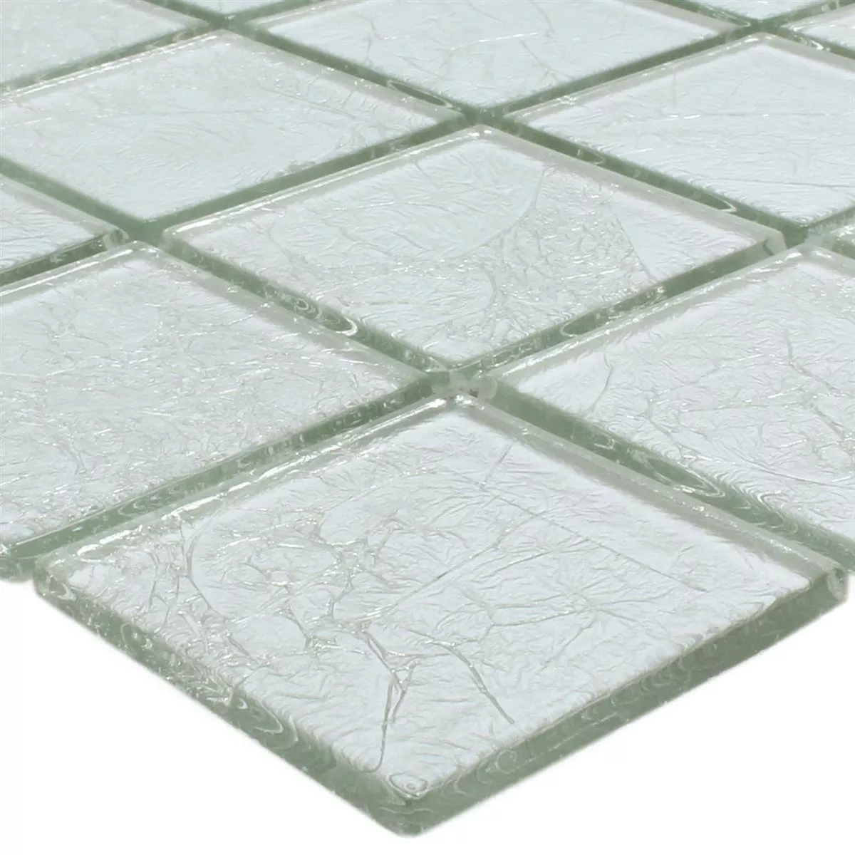 Azulejo Mosaico Vidro Lucca Prata 48x48x4mm Azulejo Mosaico Vidro Lucca Prata 48x48x4mm
