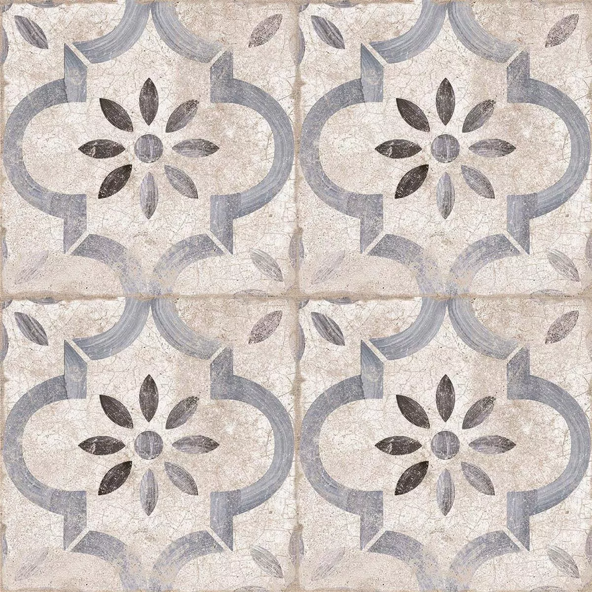 Grés Porcelânico Azulejos Allora Decoração Azul 22,5 x 22,5cm