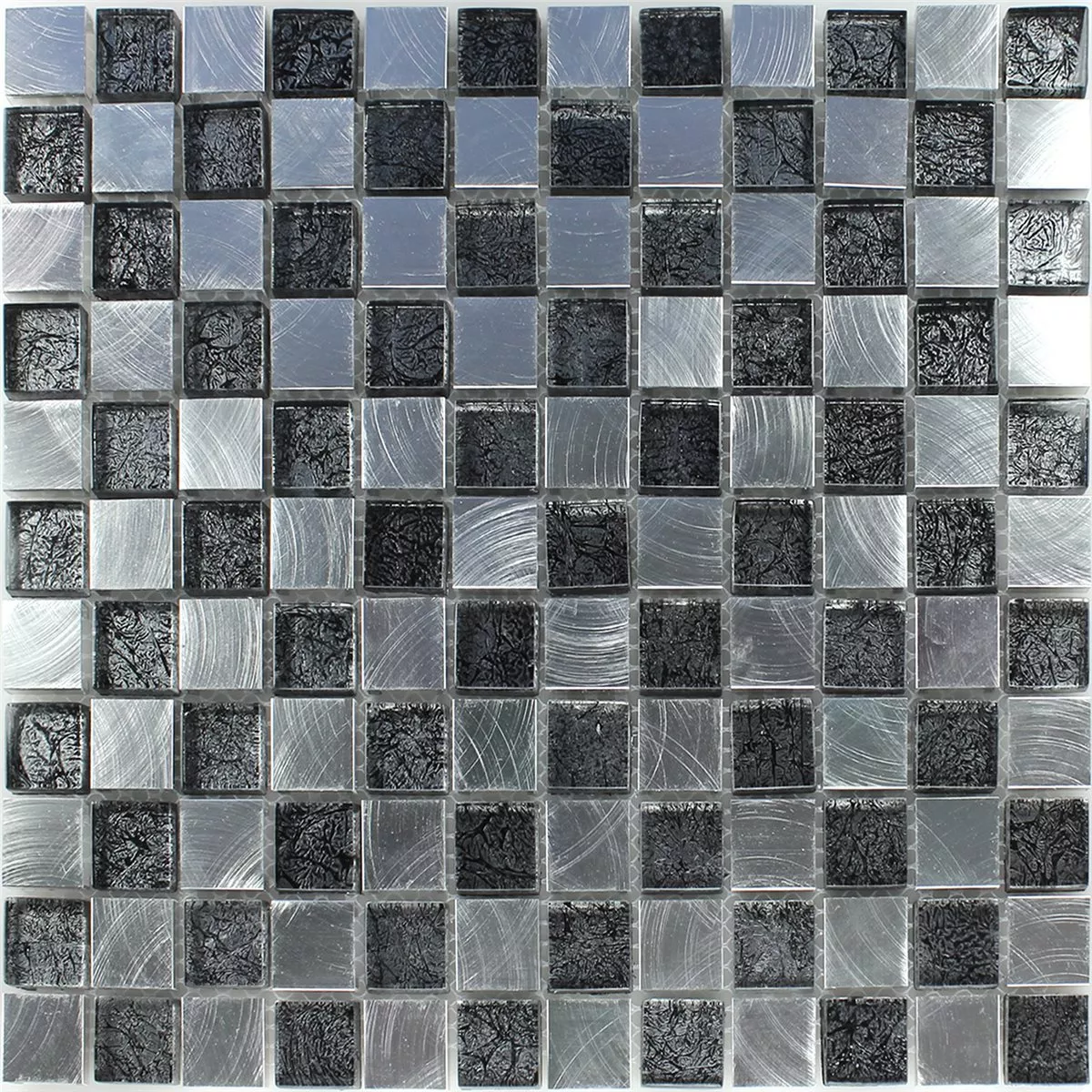 Padrão de Azulejo Mosaico Vidro Metal Tabuleiro De Xadrez 