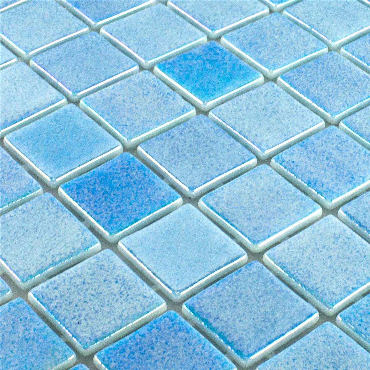 Padrão de Vidro Piscina Pool Mosaico McNeal Azul Claro 38