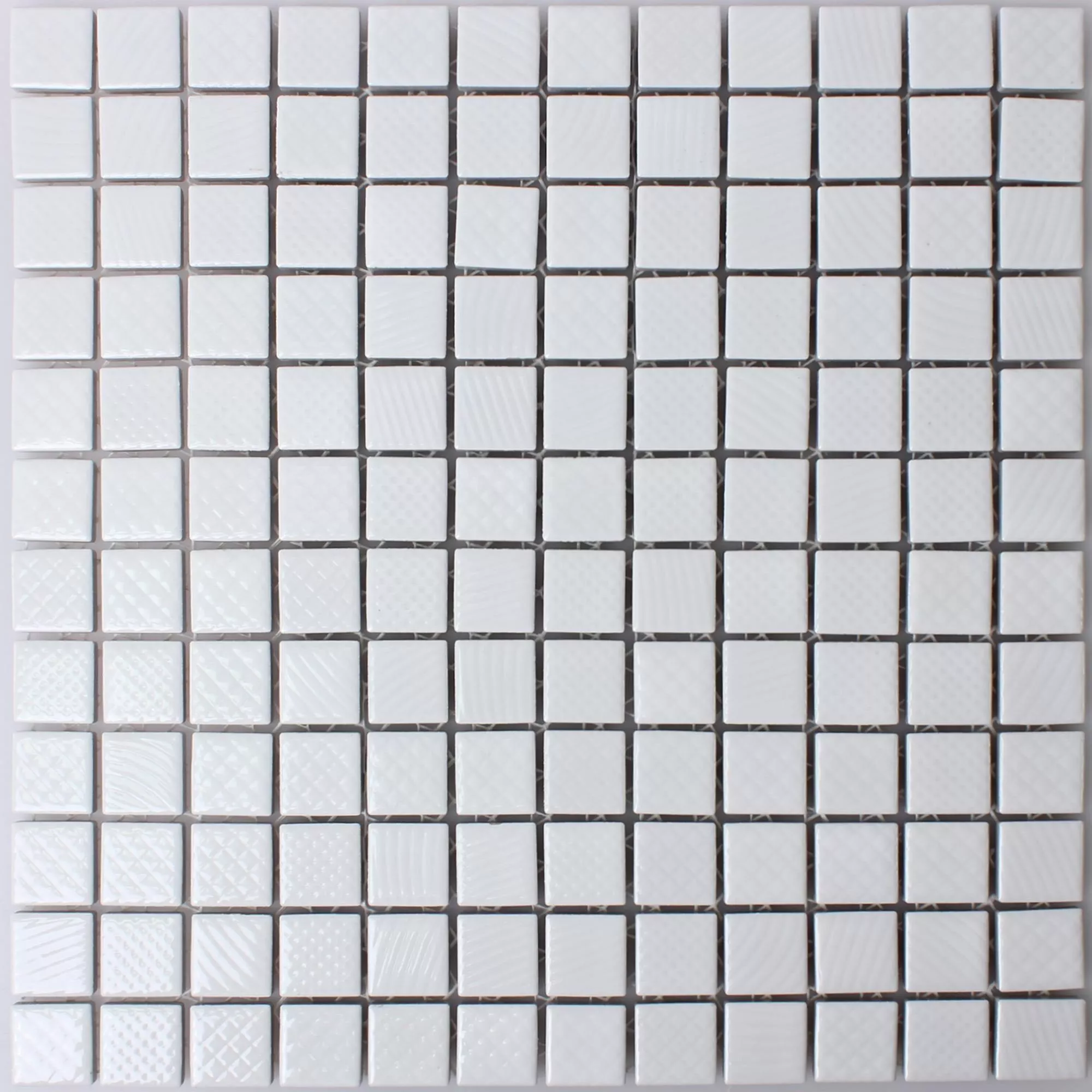 Padrão de Azulejo Mosaico Cerâmica Carlson Branco