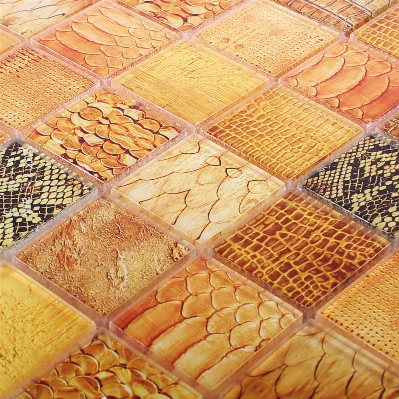 Mosaico De Vidro Azulejos Python Laranja