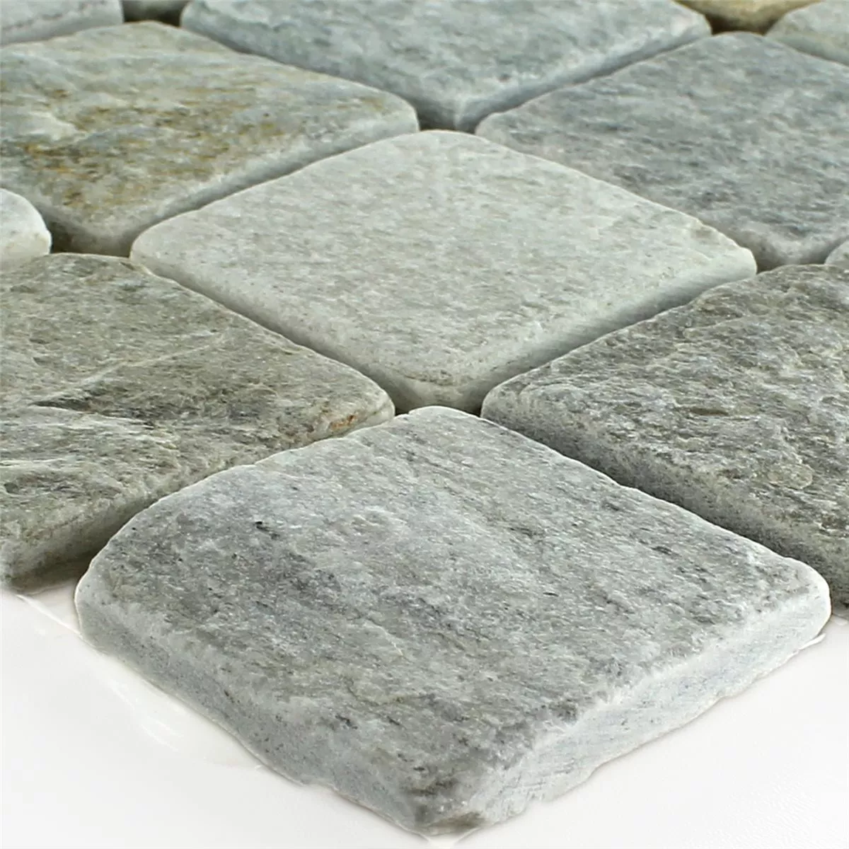 Azulejo Mosaico Quartzito Bege Cinza 48x48mm Azulejo Mosaico Quartzito Bege Cinza 48x48mm
