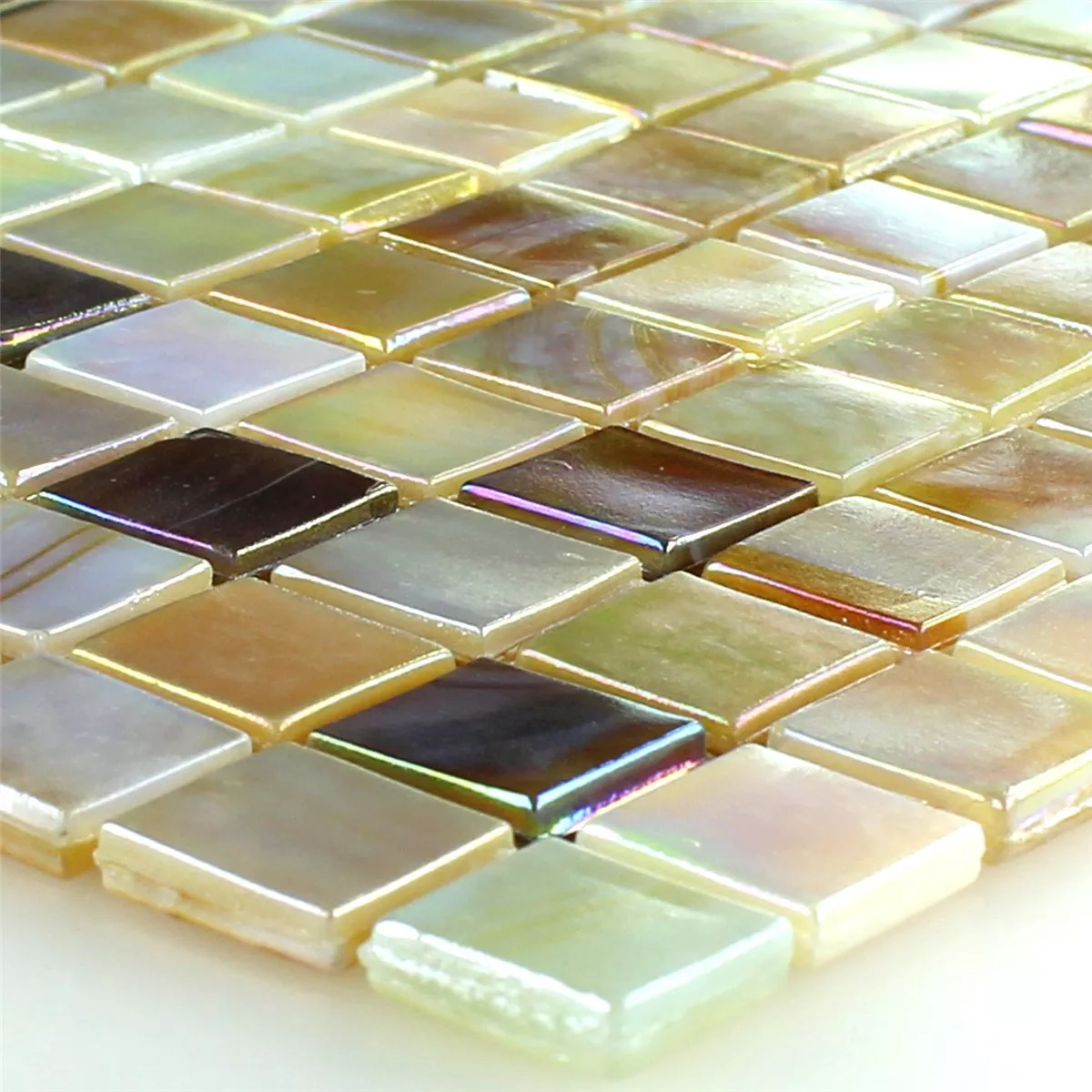 Mosaico De Vidro Azulejos Efeito Madrepérola Cor De Areia