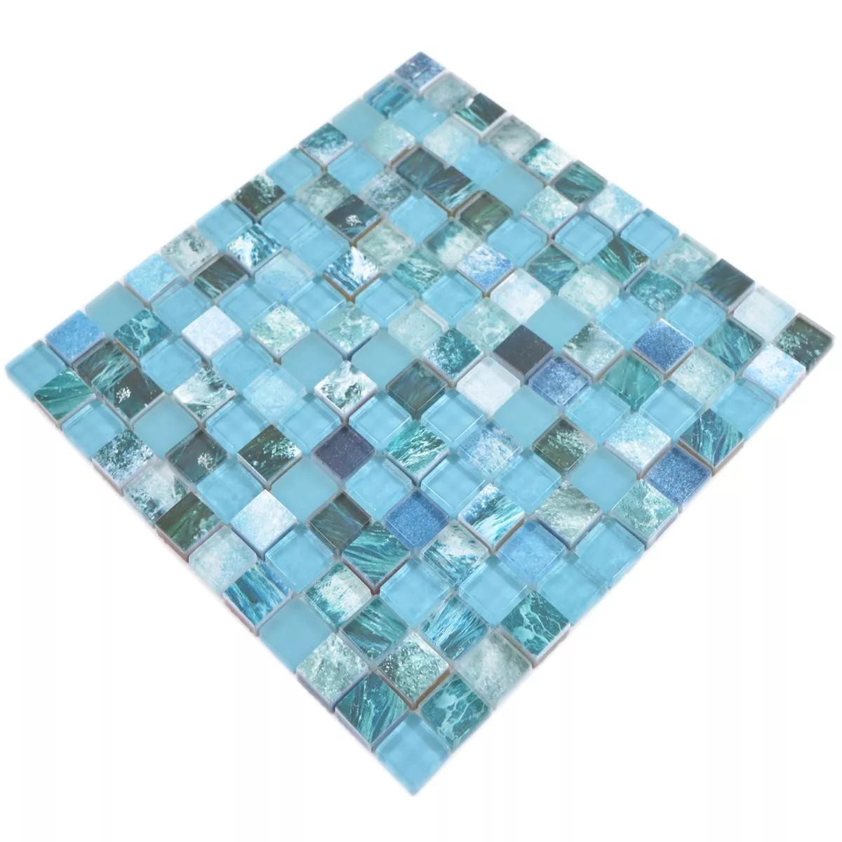 Mosaico De Vidro Azulejos Cornelia Óptica Retrô Verde Azul