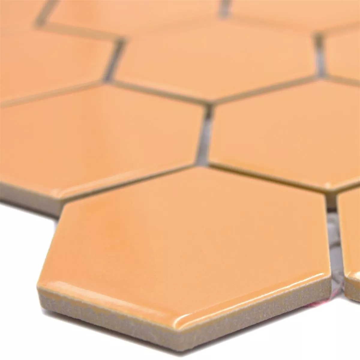 Padrão de Mosaico Cerâmico Salomon Hexágono Ocre Laranja H51